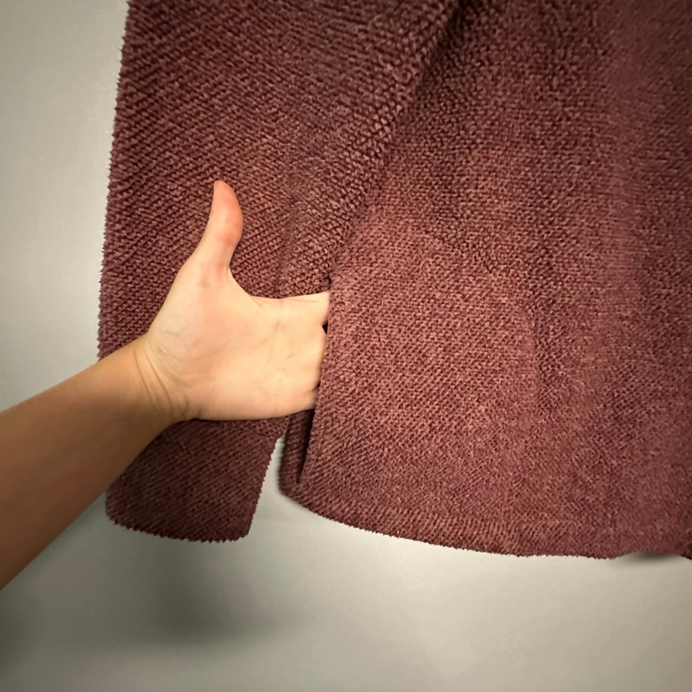 Balance Collection Maroon 3/4 button Sweater womens Large heavy knit pockets - Picture 8 of 12